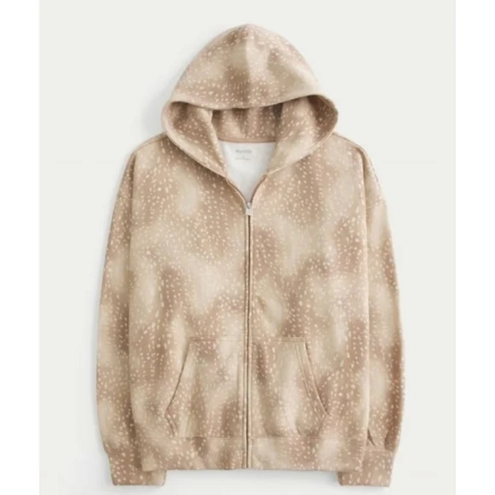 Hollister Deer Printed Zip Up *read description*